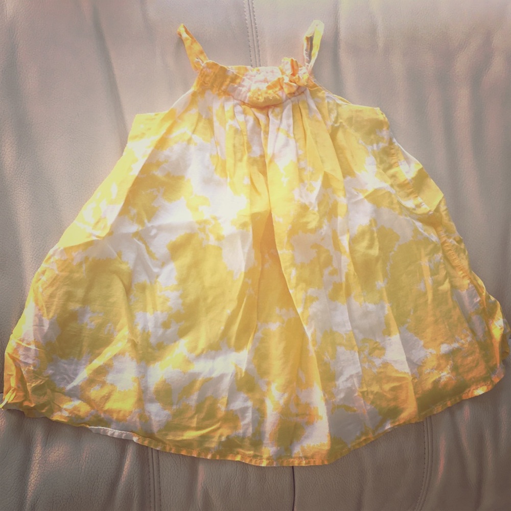 Yellow and white summer dress